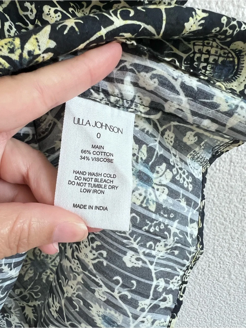NWT Ulla Johnson Womens Sena Short Sleeve Blouse Raven Floral Cottagecore Whimsy